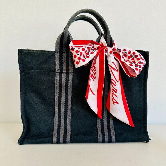 AUTHENTIC HERMES TOILE OFFICIER FOURE-TOUT PM TOTE MADE IN FRANCE 2110-23 - Picture 1 of 16